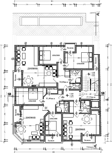 plan d’immeuble a appartement